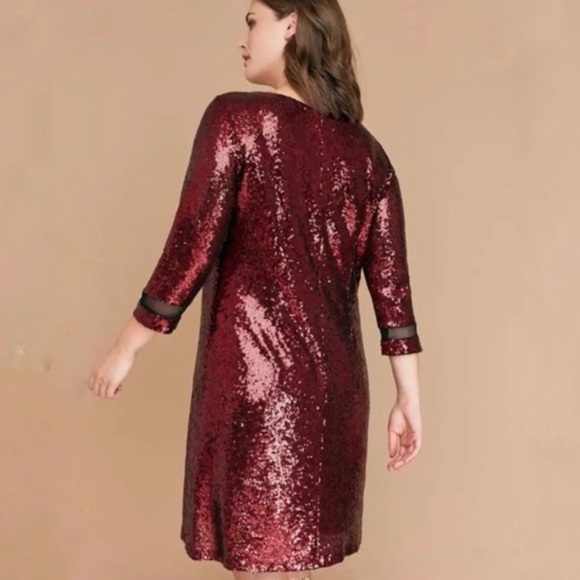 Lane Bryant sequin red shift dress size 24 NWT - Picture 2 of 7